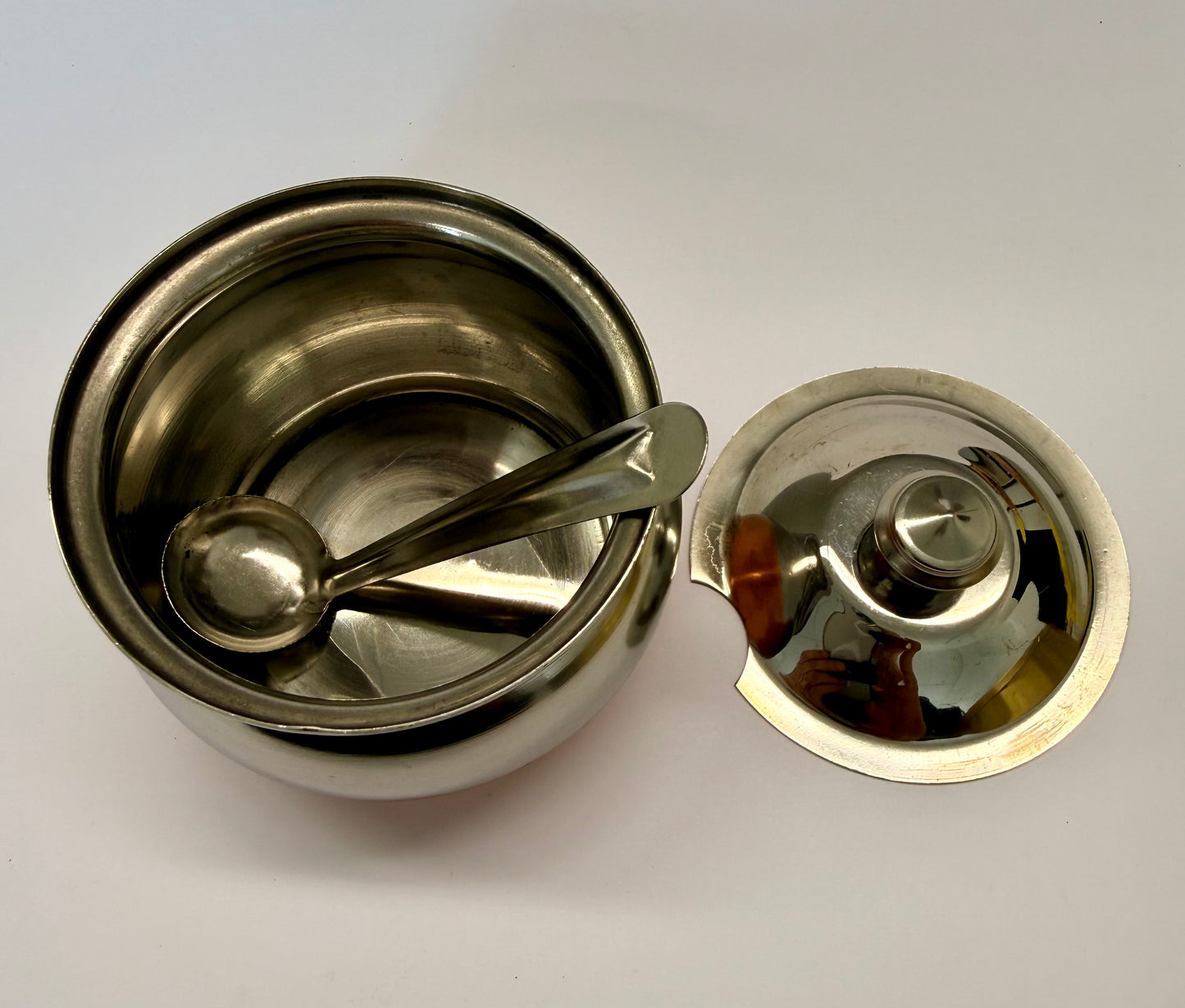 Geegefäss Edelstahl 6cm mit Löffel